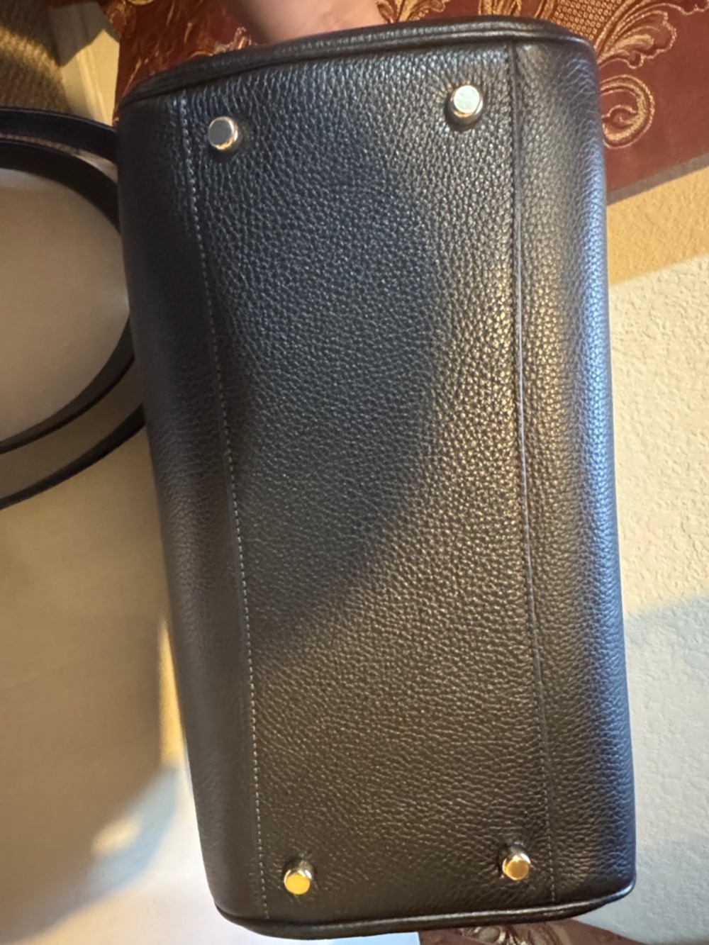 Coach Black Pebbled Large Rowan with Gold Hardware - Picture 6 of 8